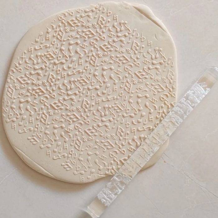 Music Notes Embossed Rolling Pin Engraved Cookie Baking