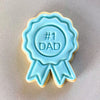 Load image into Gallery viewer, Number 1 Dad Ribbon Stamp &amp; Cookie Cutter Father&#39;s Day