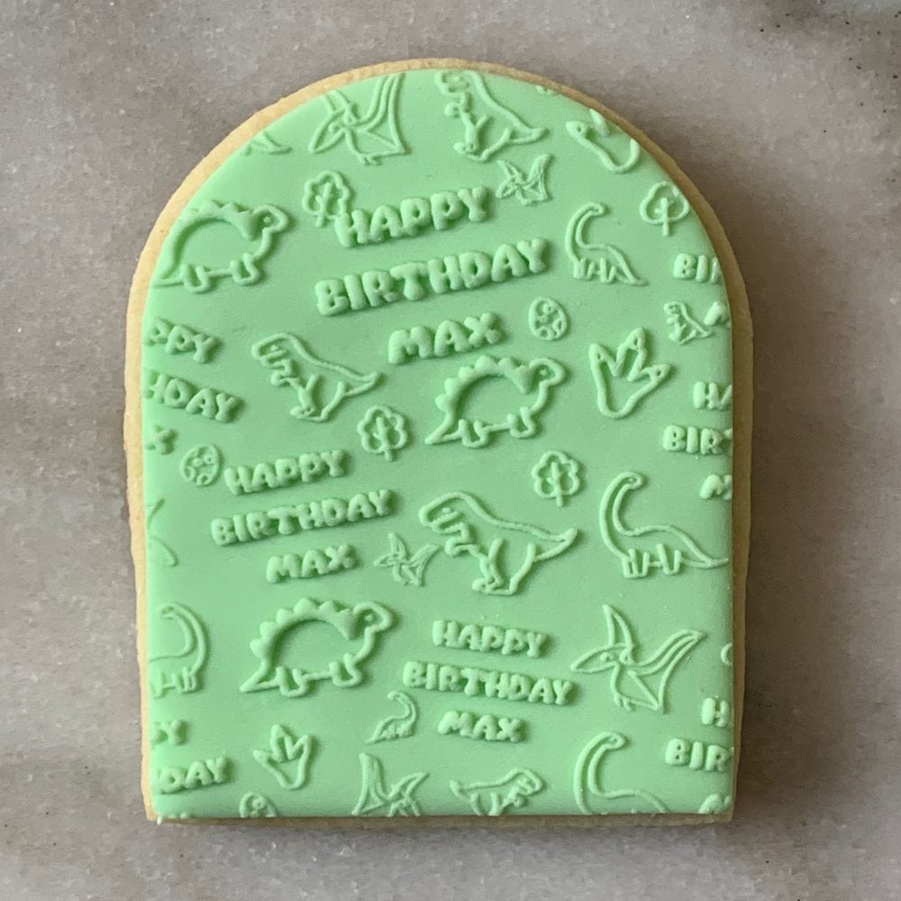 Personalised Dinosaur Birthday Background Debosser Fondant Stamp