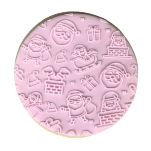 Close-up of Santa Christmas pattern on a cookie