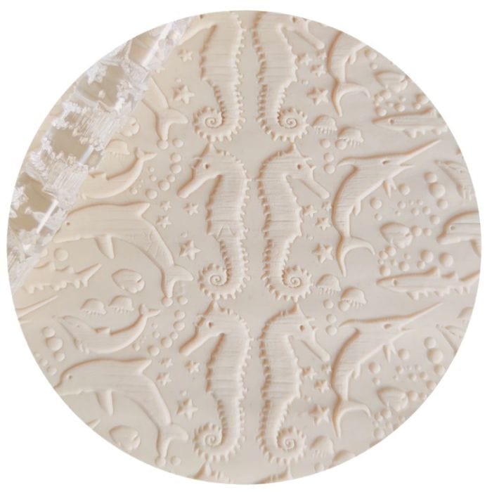Sea Animals Embossed Rolling Pin Engraved Cookie Baking Decorative