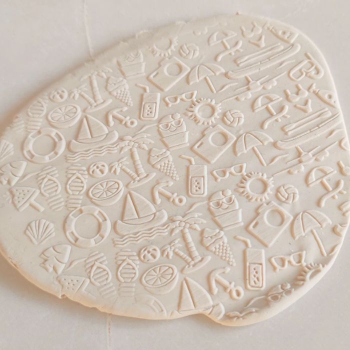 Summer Beach Party Embossed Rolling Pin Engraved Textured