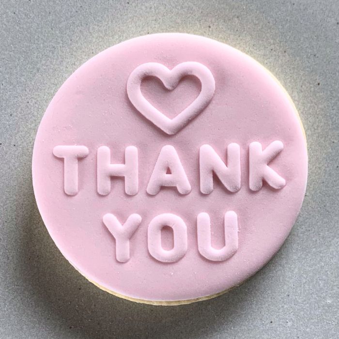 Thank You Heart Cookie Stamp Fondant Embosser