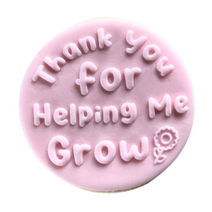 Thank You For Helping Me Grow Teacher Cookie Stamp Fondant Embosser