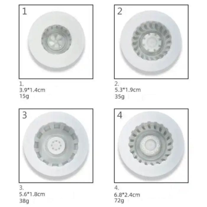 Tyre Silicone Mould Set For Fondant Cakes Cookies Desserts