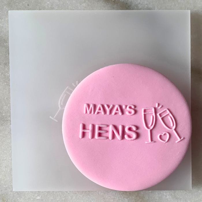 Wine Celebration Personalised Raised Fondant Debosser Cookie Stamp