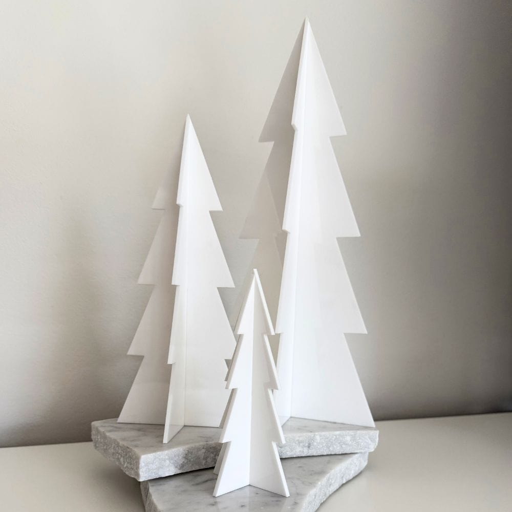 acrylic christmas tree elegant 3D minimalist decoration for modern holiday styling