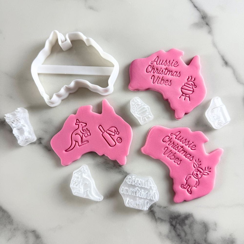 Aussie Christmas Vibes Mini Cookie Stamp & Cutter Set