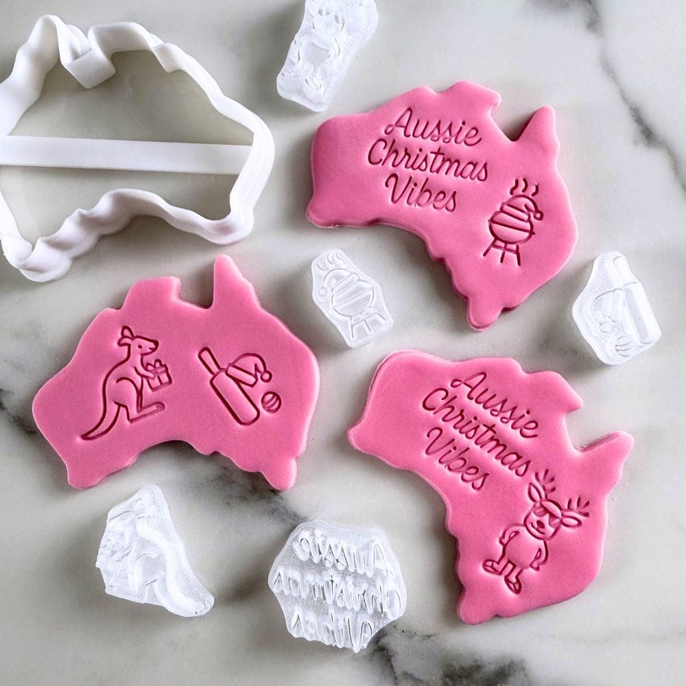 Aussie Christmas Vibes Mini Cookie Stamp & Cutter Set