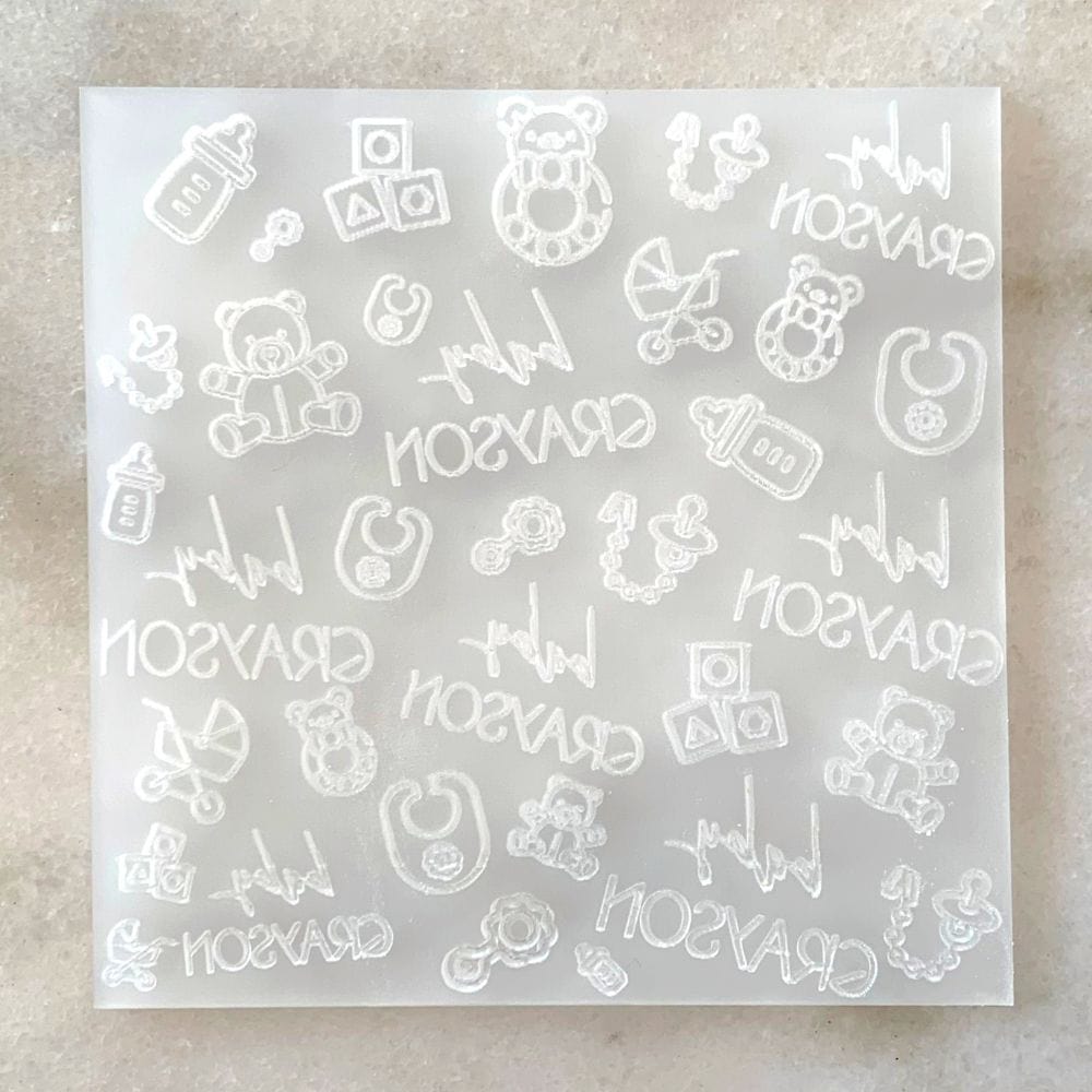 Personalised Baby Shower Background Debosser Fondant Stamp