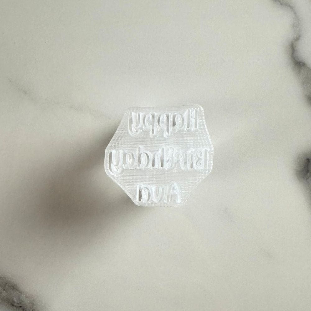 personalised happy birthday name cookie stamp made in Australia