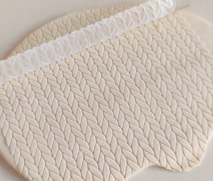 Braid Pattern Large Embossed Rolling Pin Engraved Cake Pie Baking