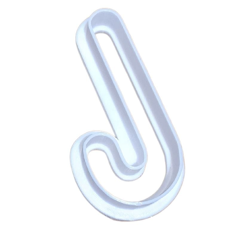 Candy Cane cookie cutter – angled view showing shape and depth