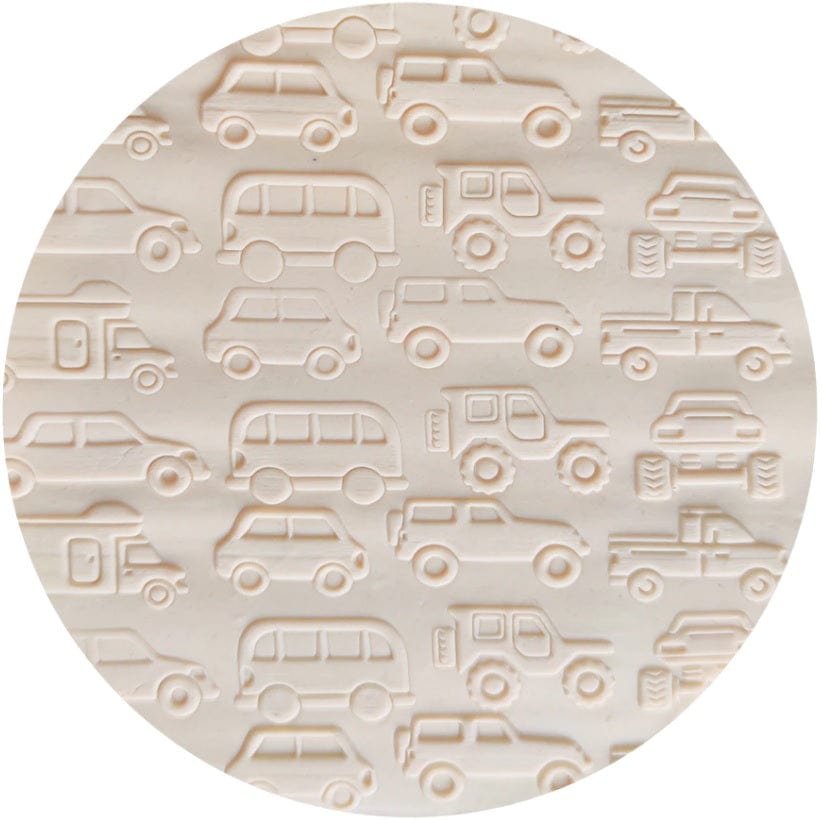 Car Large Embossed Rolling Pin Engraved Cake Pie Baking