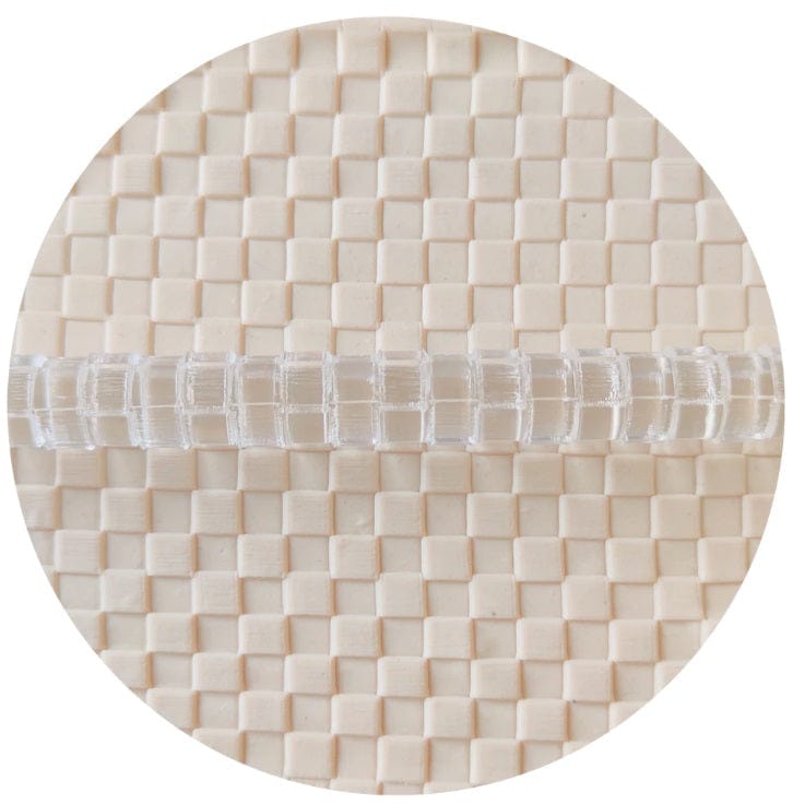 Checkered Large Embossed Rolling Pin Engraved Cake Pie Baking