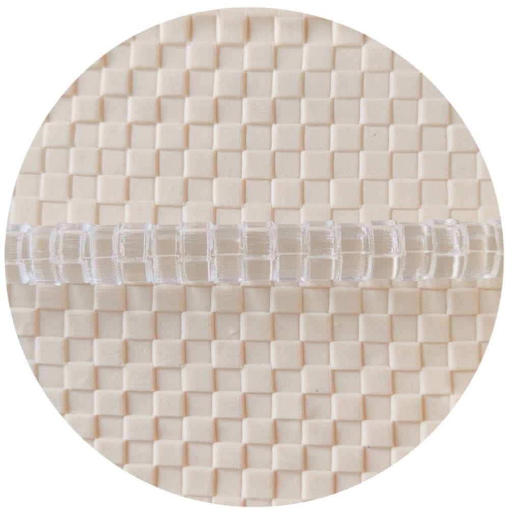 Checkered Large Embossed Rolling Pin Engraved Cake Pie Baking