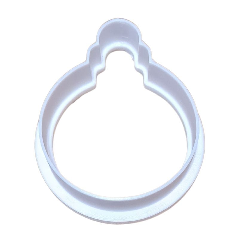 Christmas Bauble cookie cutter – top view on white background