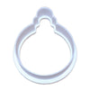 Christmas Bauble cookie cutter – top view on white background