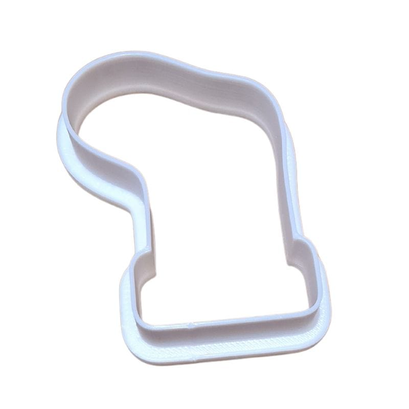 Christmas Stocking cookie cutter – angled view showing shape and depth