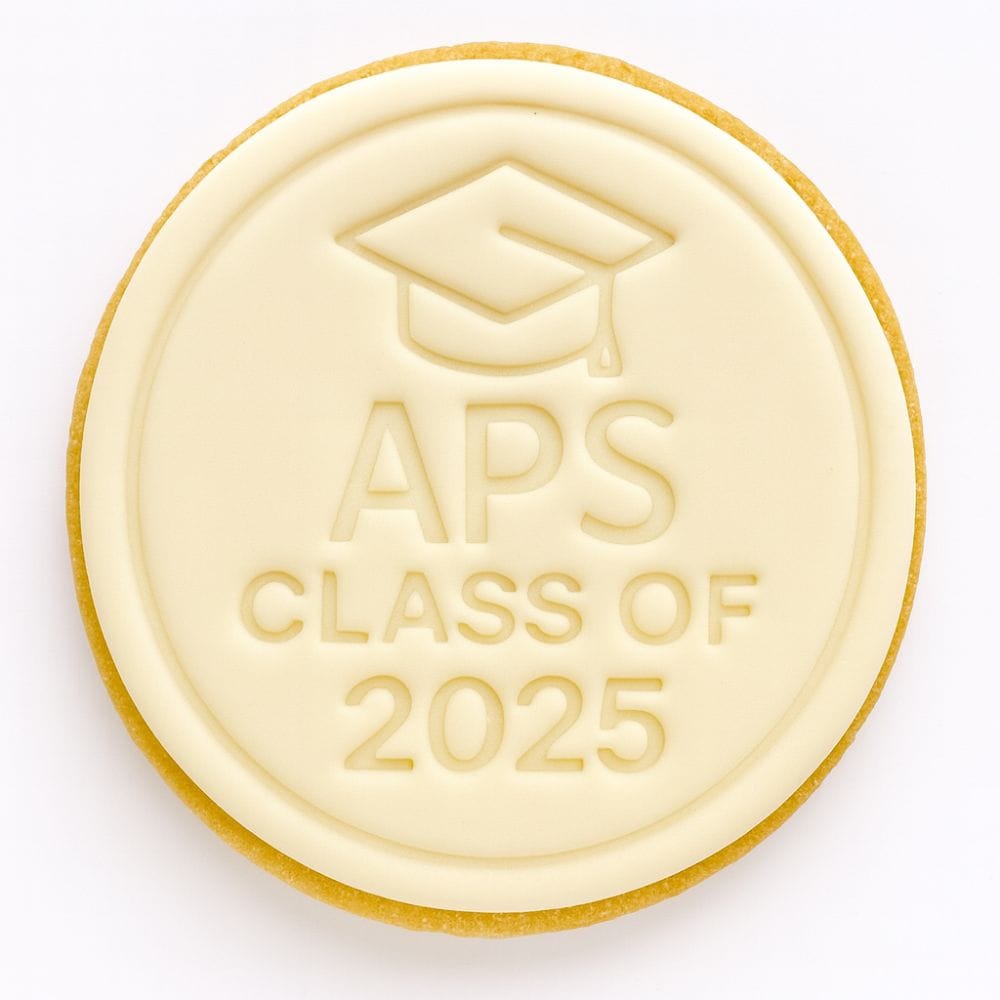 custom school graduation cookie stamp class of 2025 fondant embossed design