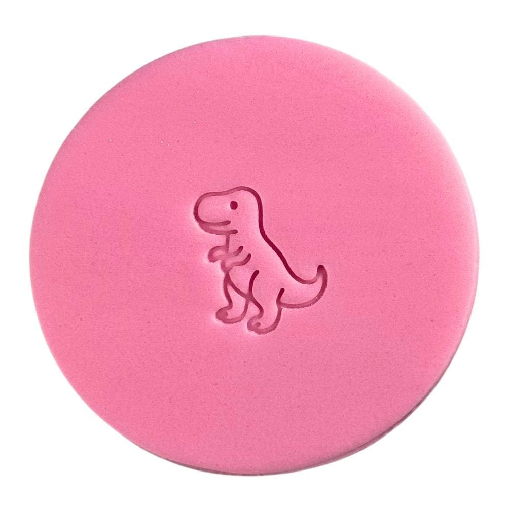 dinosaur cookie stamp and fondant decoration for cookies