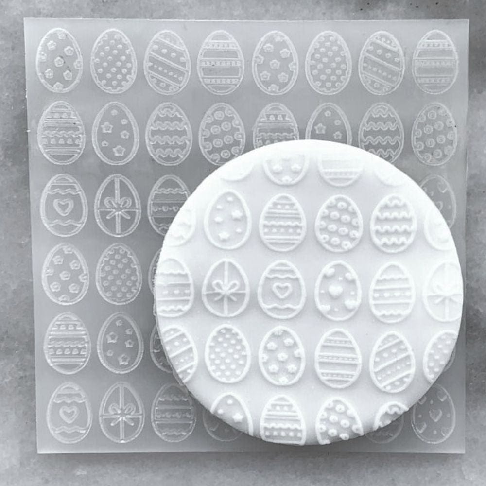 Easter Eggs Background Acrylic Debosser Cookie Stamp Raised Fondant