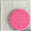 floral thank you cookie stamp embosser fondant cookie design
