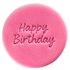 happy birthday elegant script cookie stamp fondant design