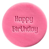happy birthday rounded cookie stamp fondant design