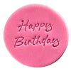 happy birthday script cookie stamp fondant design