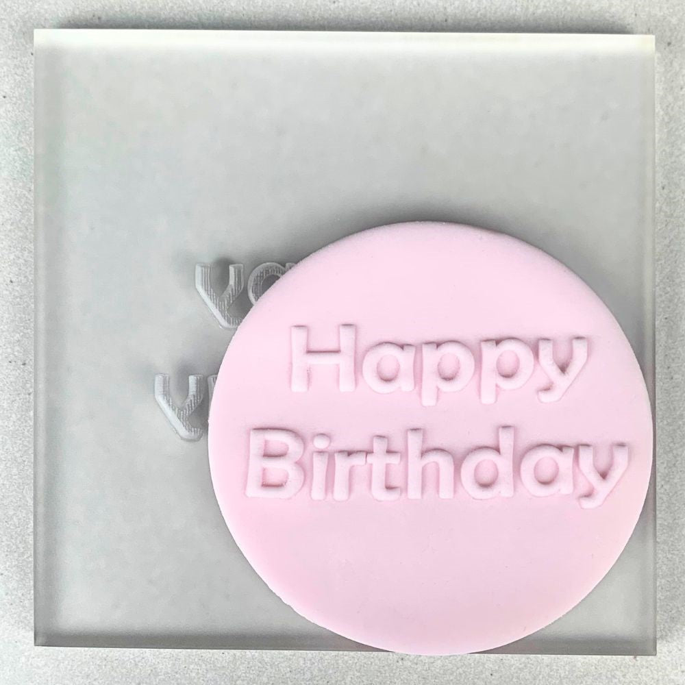 Happy Birthday Bliss Cookie Stamp Fondant Embosser