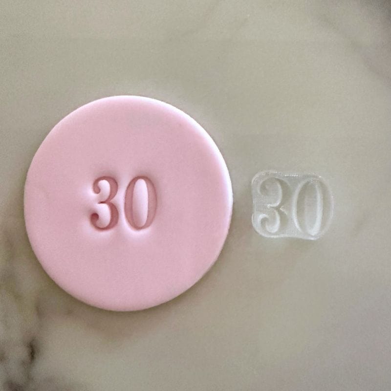 fondant cookie stamped with 30 – birthday cookie stamp fondant