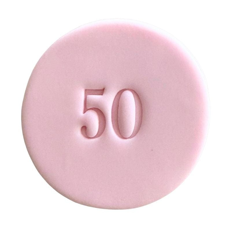 Mini 50 fondant cookie stamp design – perfect for milestone birthday or anniversary cookies
