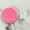 mini balloon dog fondant cookie stamp with embossed detail