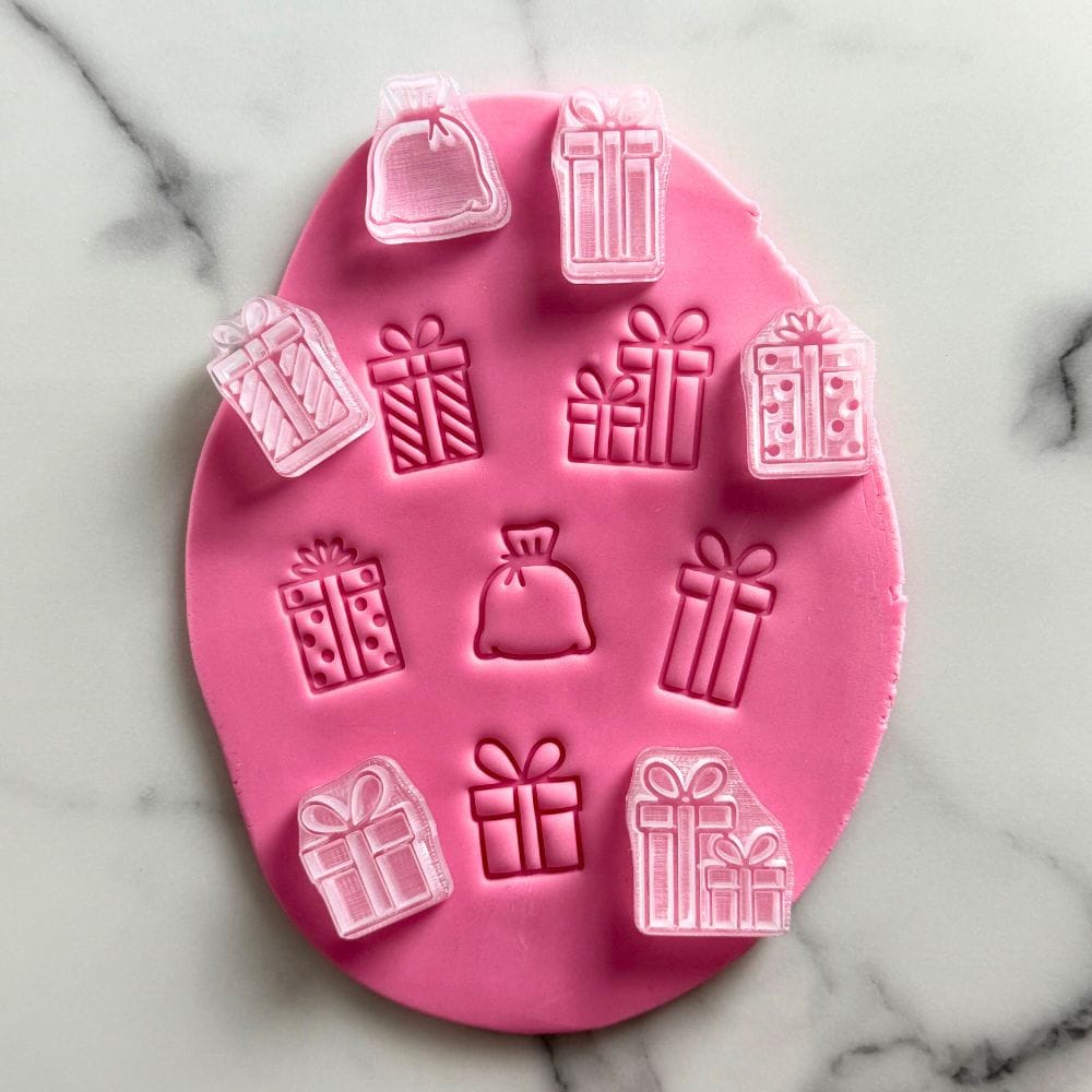 mini christmas presents cookie stamp set fondant embossers for christmas fondant cookies