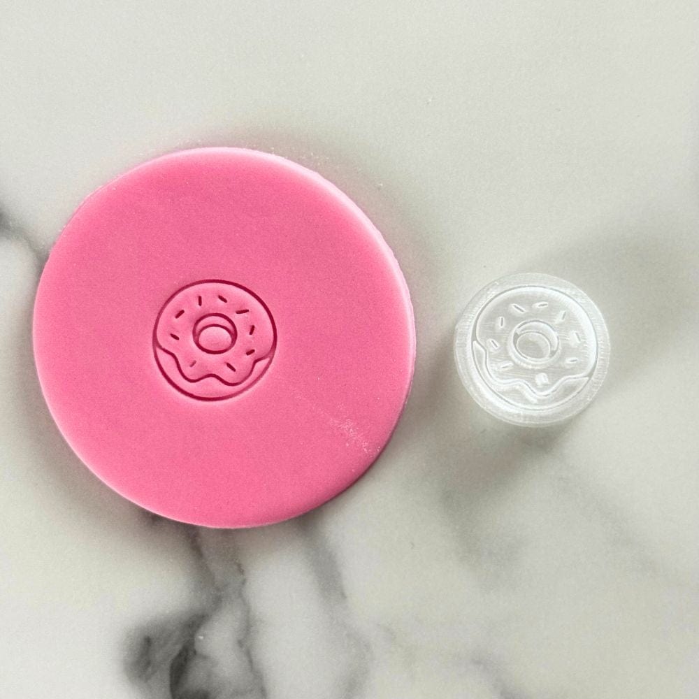 mini donut fondant cookie stamp with embossed detail