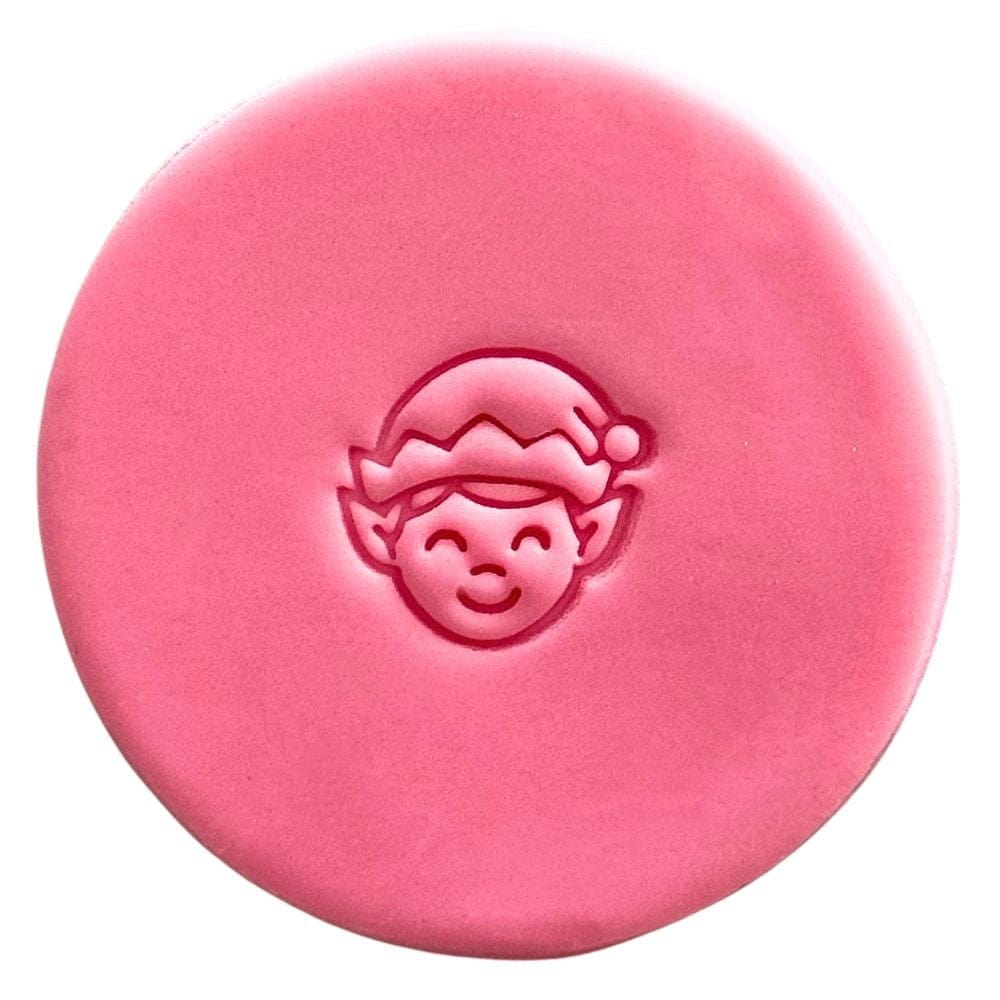 mini elf christmas cookie stamp fondant design