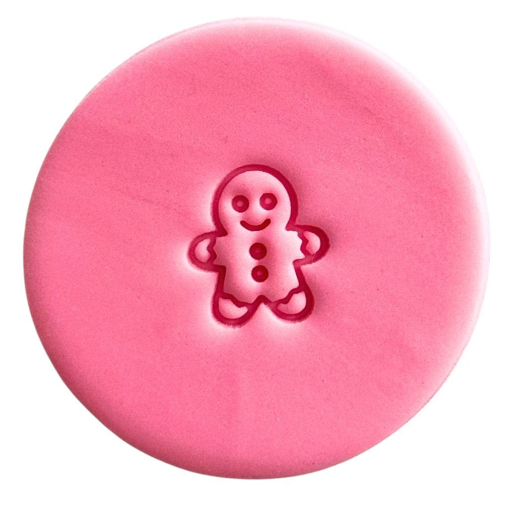 mini gingerbread man christmas cookie stamp fondant design