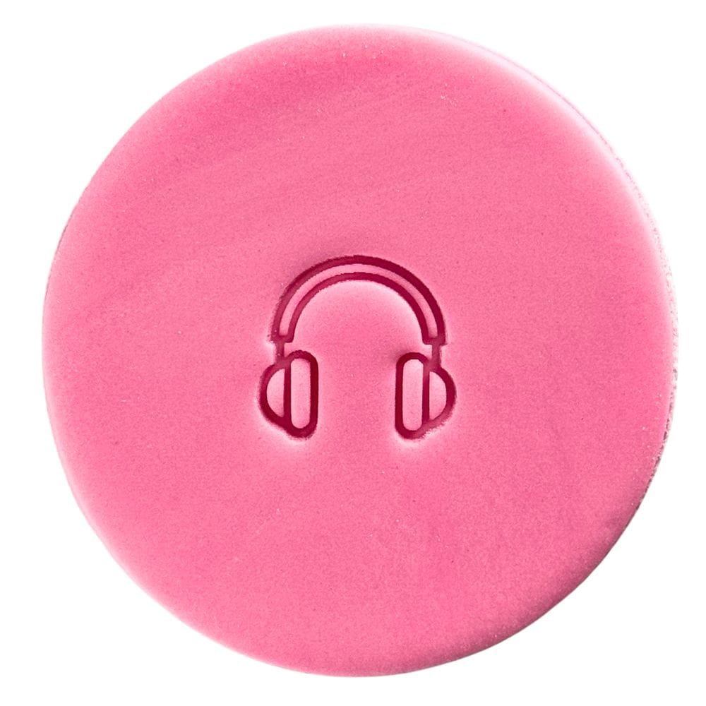 mini headphones cookie stamp fondant design