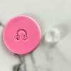 mini headphones fondant cookie stamp with embossed detail
