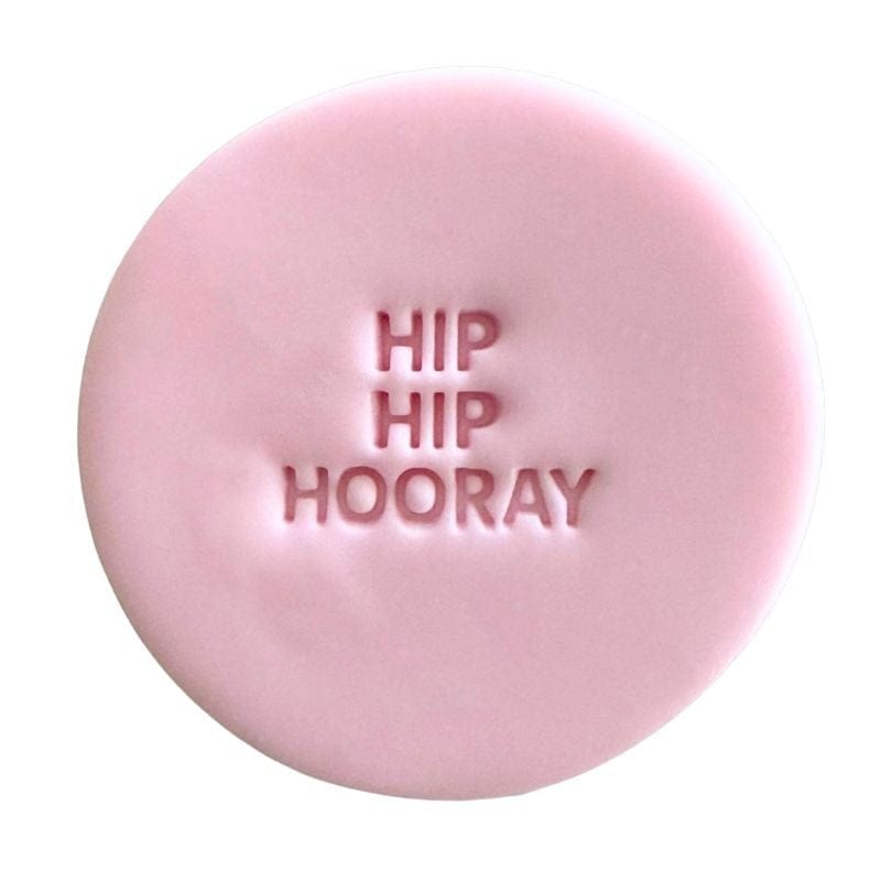Mini Hip Hip Hooray fondant cookie stamp design – perfect for birthday and celebration cookies
