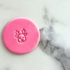 mini jolly reindeer christmas cookie stamp embossed fondant example