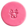 mini jolly reindeer christmas cookie stamp fondant design