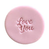 Mini Love You fondant cookie stamp design – perfect for romantic cookies and gifts