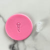 mini microphone fondant cookie stamp with embossed detail
