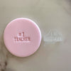 thank you teacher cookie with clear acrylic stamp on fondant – cookie stamp fondant gift idea