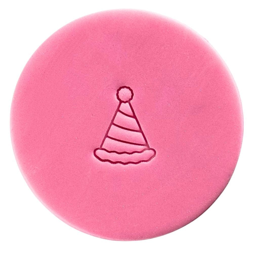mini party hat cookie stamp fondant design