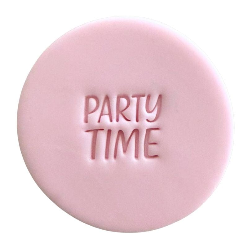 Mini Party Time fondant cookie stamp design – fun for birthday cookies and party bakes