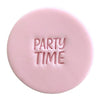 Mini Party Time fondant cookie stamp design – fun for birthday cookies and party bakes