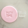 Mini Party Time cookie stamp with fondant – perfect for DIY party cookie decorating
